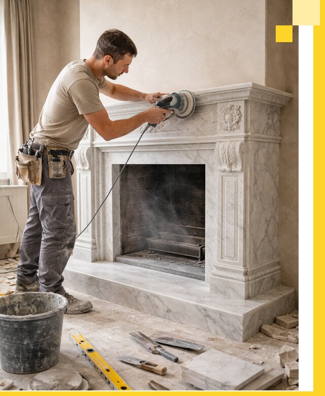 Изготовление и установка мраморных каминов в Солнечногорске под ключ