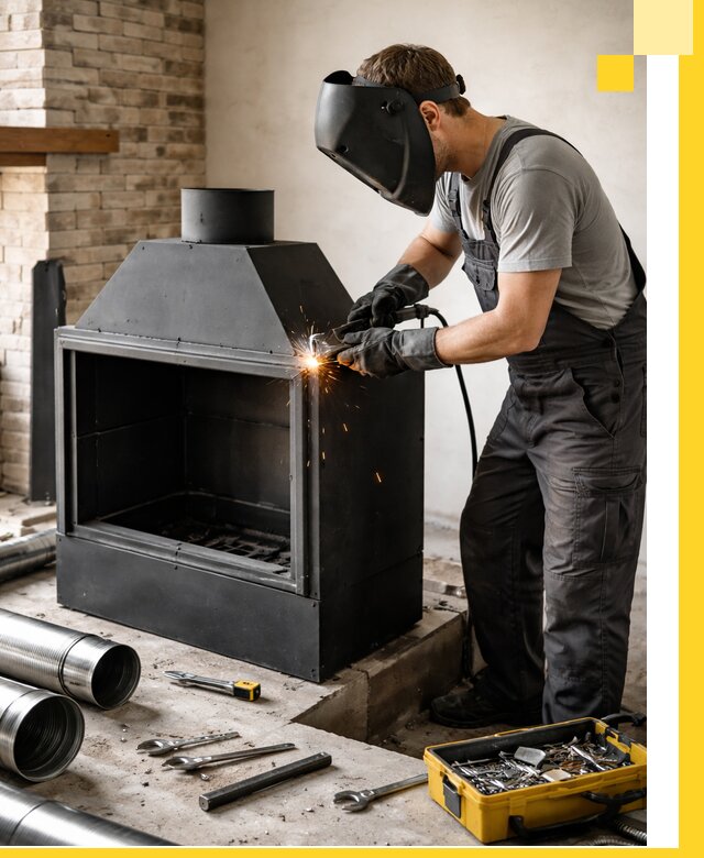 Продажа и установка металлических каминов в Солнечногорске под ключ