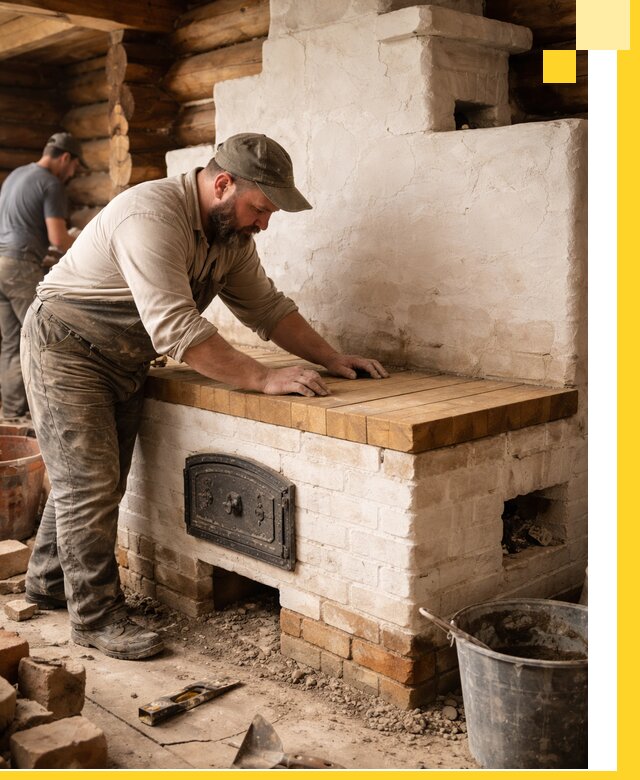 Проектирование и установка русской печи с лежанкой в Солнечногорске