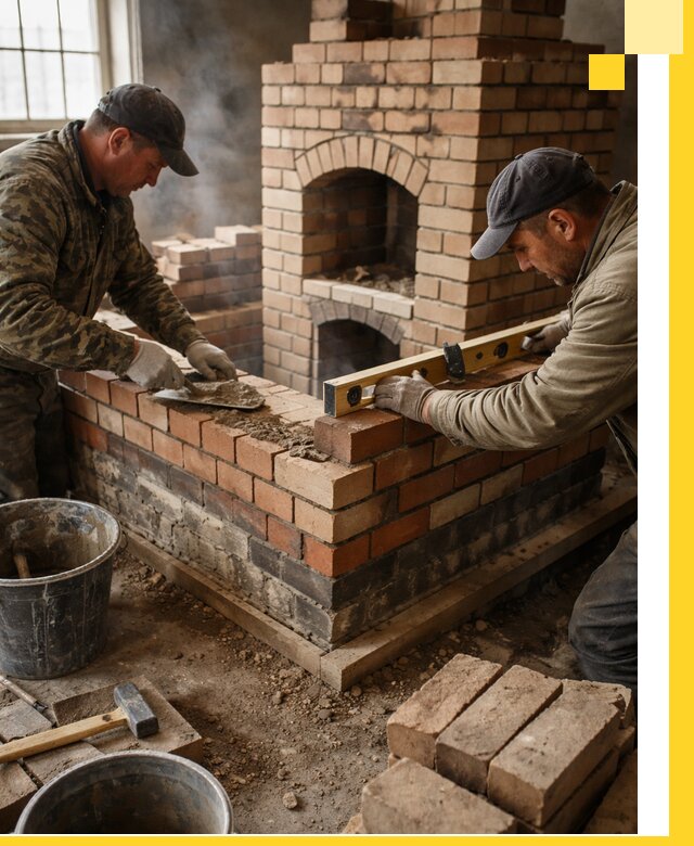 Изготовление и монтаж печей и каминов из кирпича в Солнечногорске