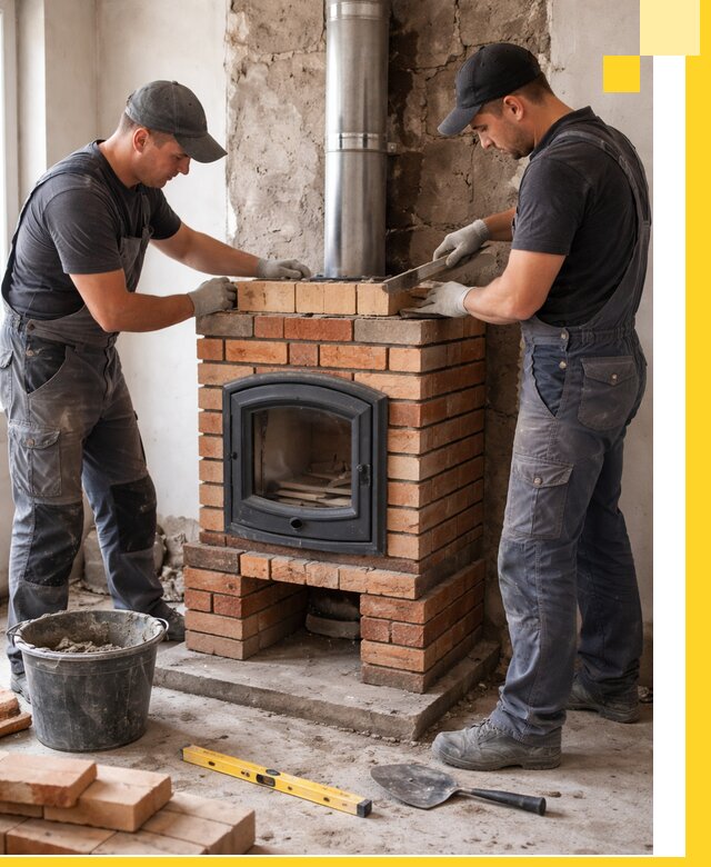 Монтаж печи камина под ключ в Солнечногорске с гарантией и пусконаладкой