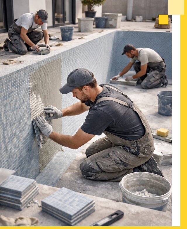 Облицовка бассейнов в Солнечногорске плитка мозаика гидроизоляция