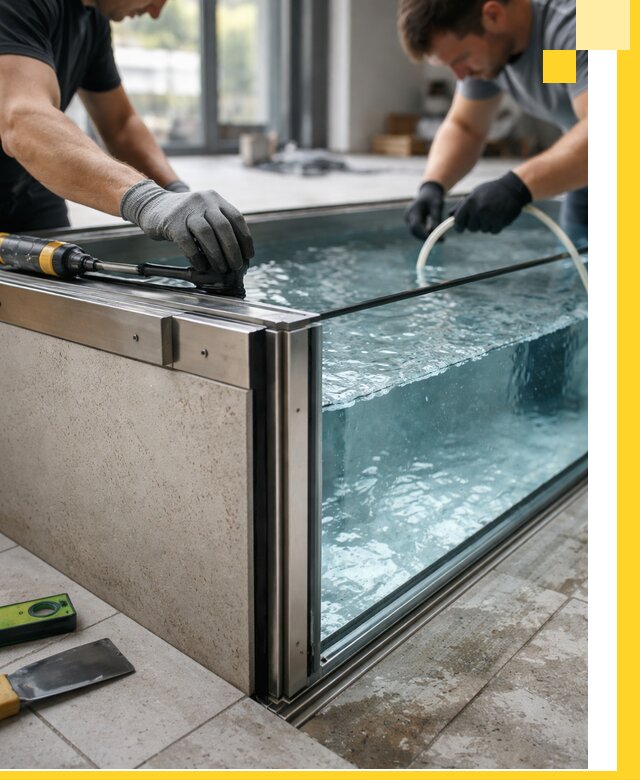 Проектирование и монтаж стеклянных бассейнов в Солнечногорске