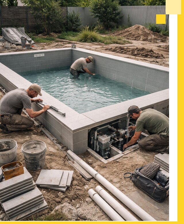 Строительство и монтаж бассейнов для дачи под ключ в Солнечногорске