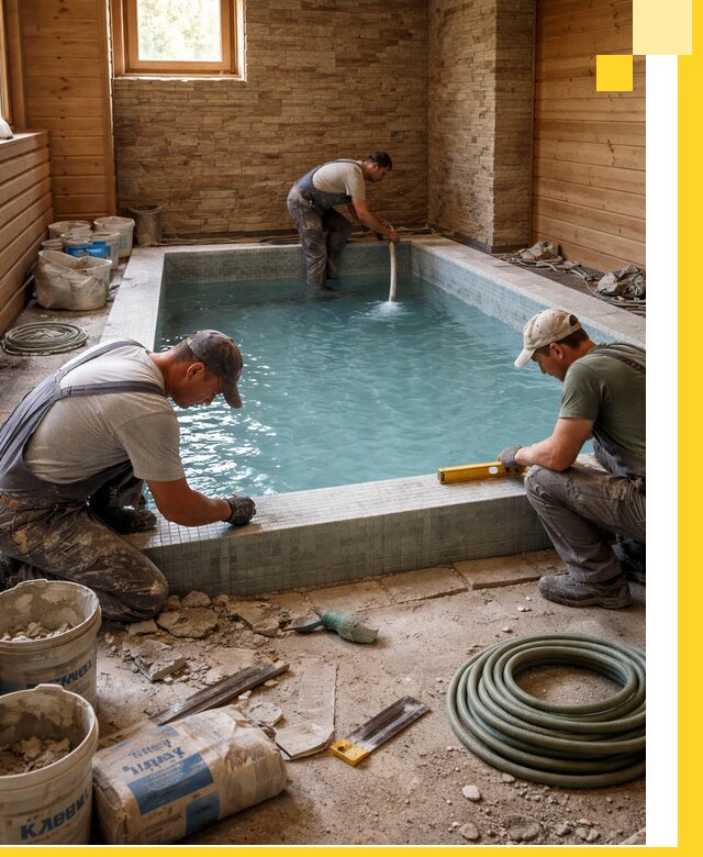 Проектирование и строительство бассейнов для бани в Солнечногорске