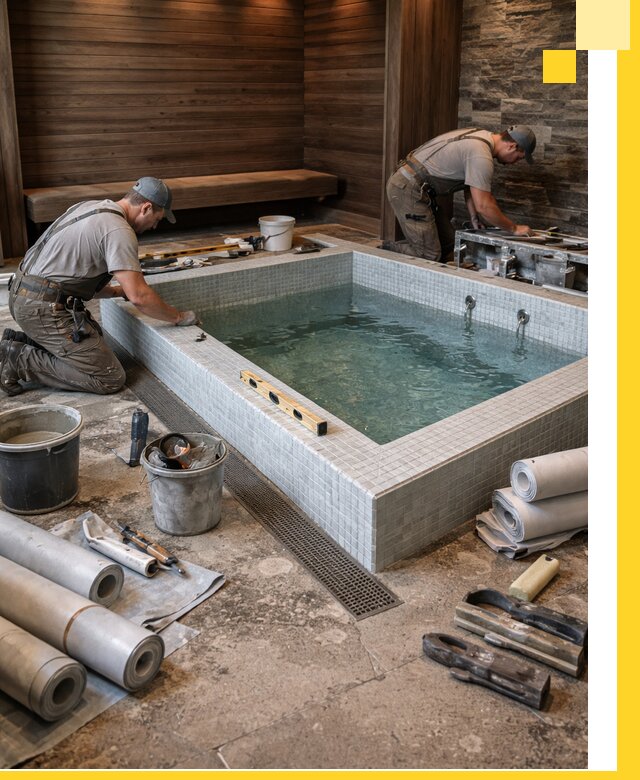 Установка и строительство бассейнов для сауны в Солнечногорске