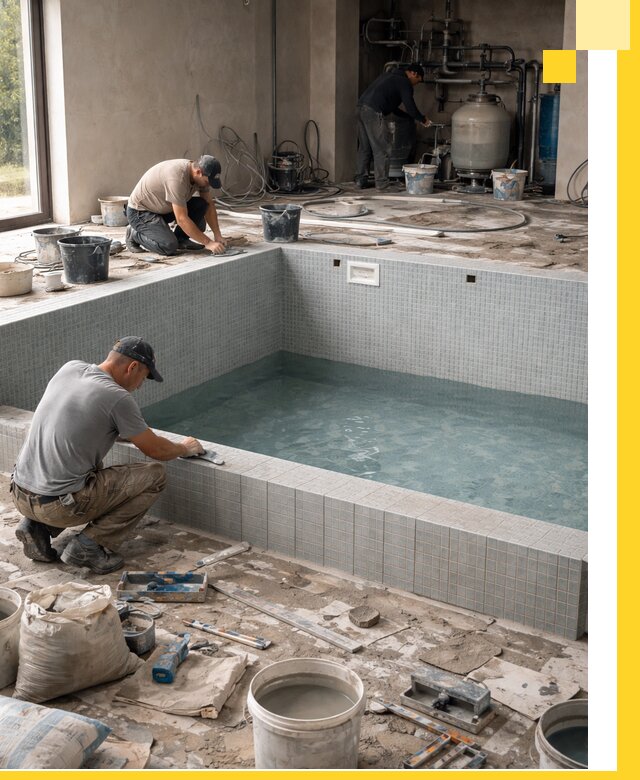 Строительство и монтаж бассейнов в помещении в Солнечногорске