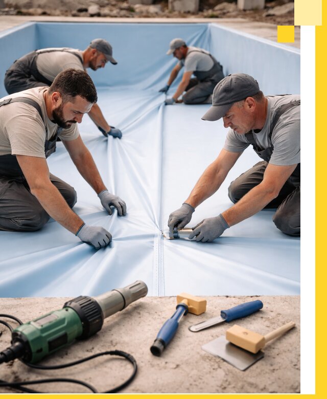 ПВХ пленка для бассейнов с монтажом и гарантией в Солнечногорске