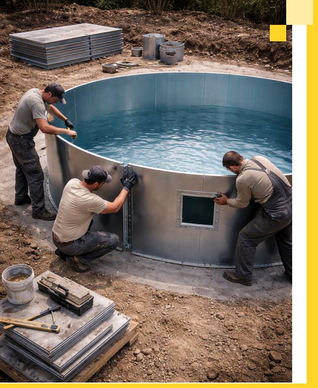 Круглые бассейны под ключ в Солнечногорске проектирование и монтаж