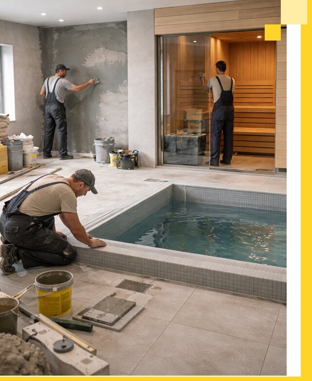 Проектирование и строительство сауны с бассейном в Солнечногорске