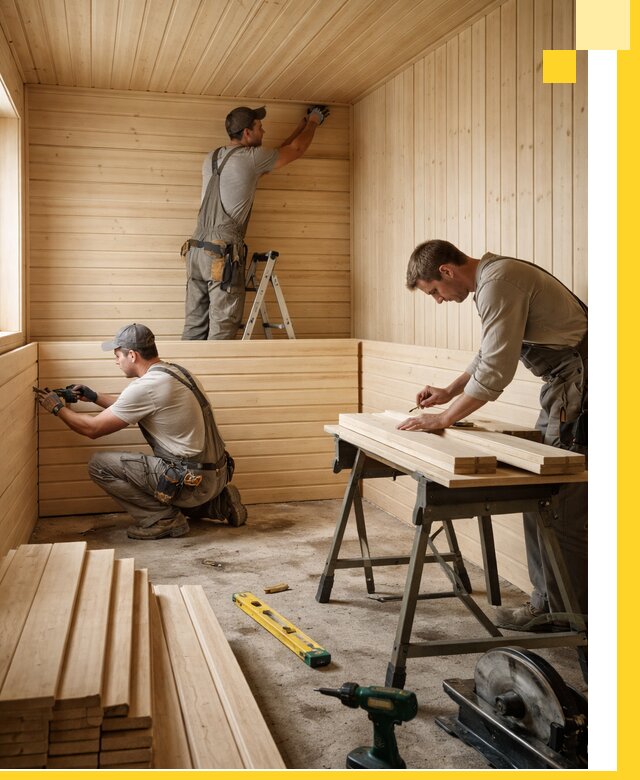 Обшивка саун в Солнечногорске из натуральной древесины под ключ