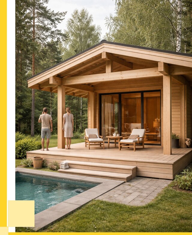 Бани с террасой под ключ в Солнечногорске от 624480 р. | ЭриданСлн