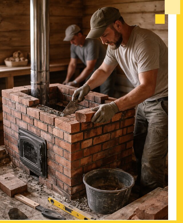 Кирпичные печи для бани под ключ в Солнечногорске, проект и монтаж