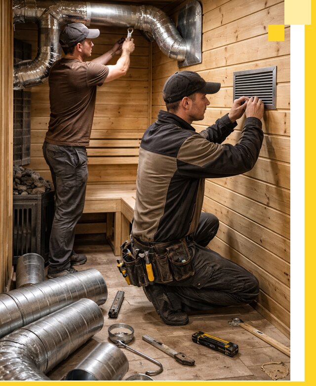 Проектирование и монтаж вентиляции бани в Солнечногорске под ключ