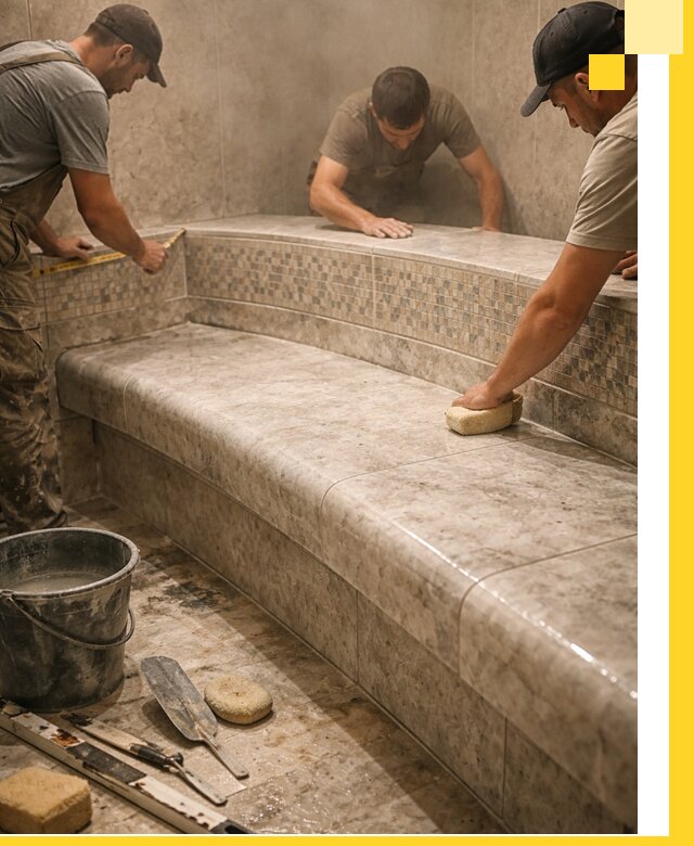 Изготовление и установка сидений для хамама в Солнечногорске