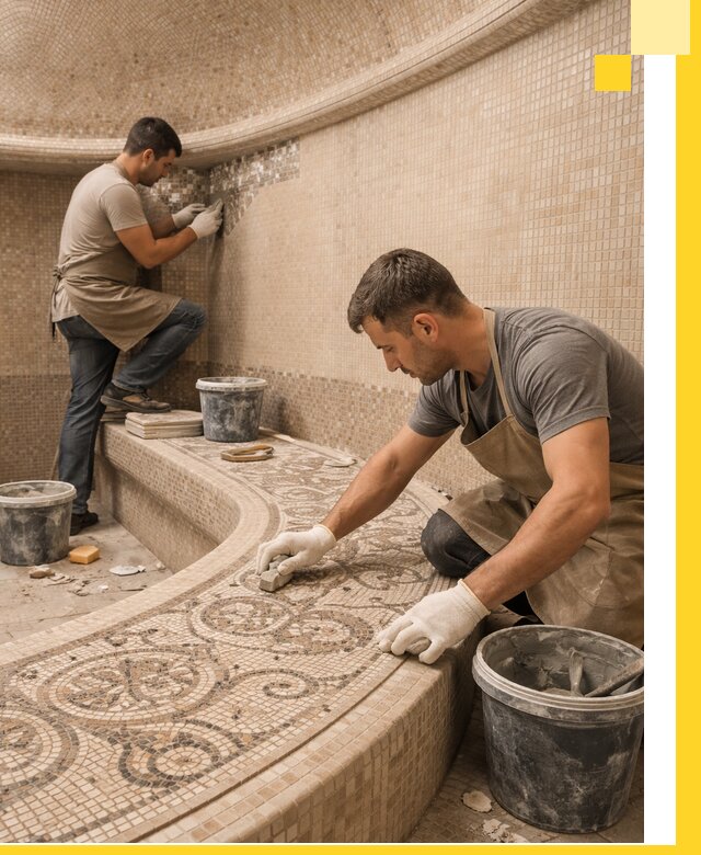 Плитка для хамама в Солнечногорске, укладка, подбор и поставка